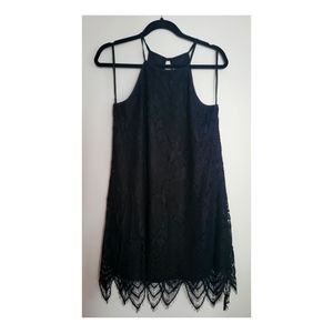 Love, Fire Black Lace Halter Cocktail Dress sz L